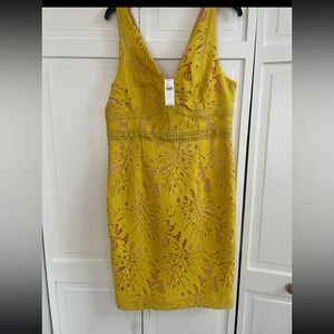 Yellow lace dress